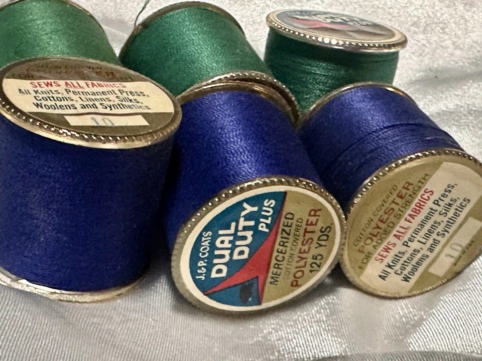 LOT of 6 J & P’s Coats BLUE/GREEN #10 & #62-A & #63-A Thread 300 Yd VARIOUS - Image 2 of 4