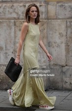 NEW ZARA 2025 LIGHT GREEN JACQUARD LONG DRESS ZW COLLECTION SIZE XS Ref 7521/048