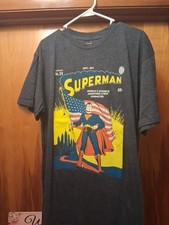 NWT Superman Graphic T-Shirt. Heather Navy, Size LT.