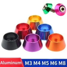 M3 -M8 Colors Aluminum Alloy Cone Cup Head Washers Gasket Fit for Bolts & Screws