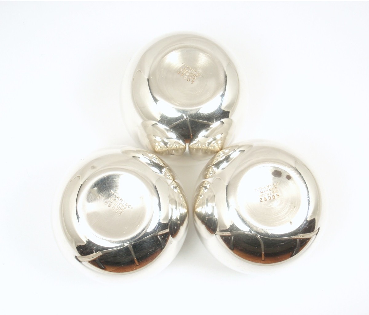 Vintage Tiffany & Co Makers Set of 3 Sterling Silver Sake