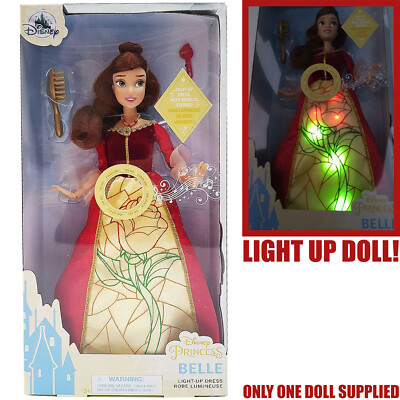 Disney Store Princess Belle Premium Doll With Light Up Dress Beauty & The Beast