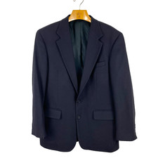 Oscar de la Renta Men  s 42L Blazer Sport Coat Black Cashmere Wool Blend EUC