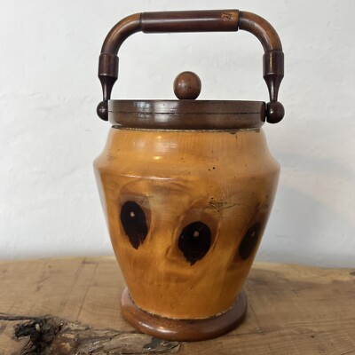 Vintage attraktiver Teak Caddy, gedrechselter Holzkrug, natürliches Design