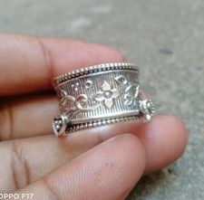 Solid 925 Sterling Silver Band Wide Spinner Ring Handmade Jewelry Ring All Size