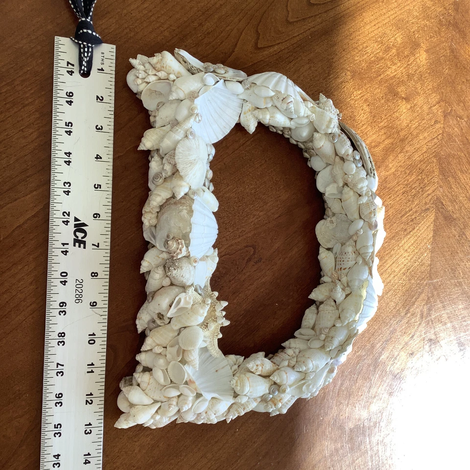 "Decoración de playa con letras marinas, inicial D, casa costera 13""" Foto 3 de 4