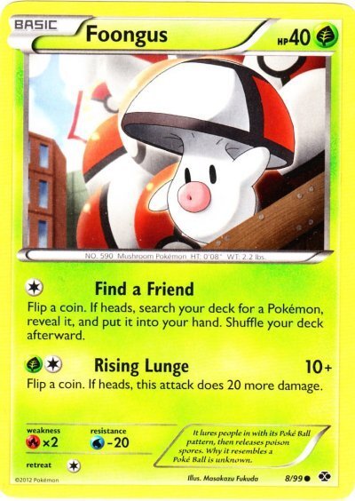 Pokemon - Foongus - 8/99 - Common - BW - Next Destinies - NM