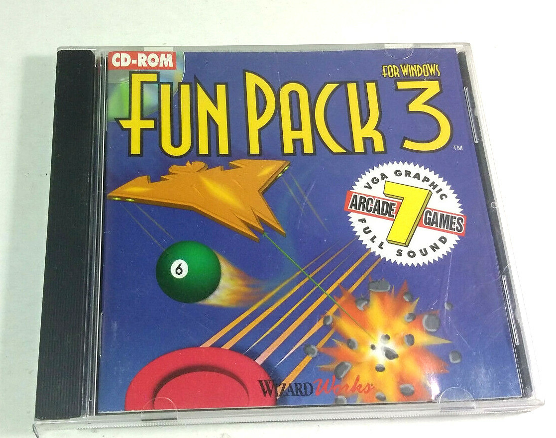 Fun Pack 3 For Windows PC CD-Rom 1994 VGA Graphic 7 Arcade
