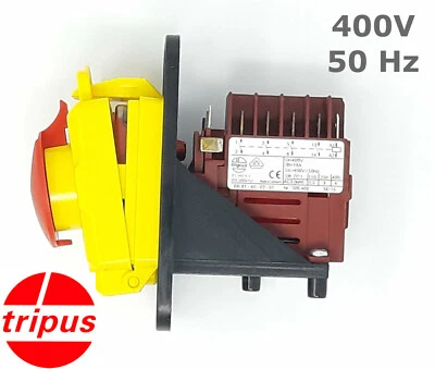 INTERRUTTORE TRIPUS con Fungo e Bobina a 400 Volt + contatto supplementare