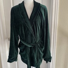 Eloquii Velvet Robe Blazer With Belt Size 18 Emerald Green Lined Euc