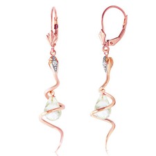 14K. SOLID GOLD SNAKE EARRINGS WITH DANGLING ...