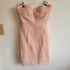 Jenny Yoo Mini Dress Strapless Tulle Prom Peach Pink Medium 8