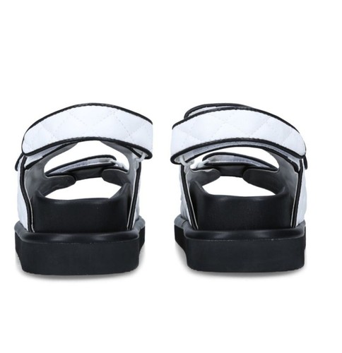 Kurt Geiger Black And White Quilted Orson Sandals Size 5 - Photo 4/9