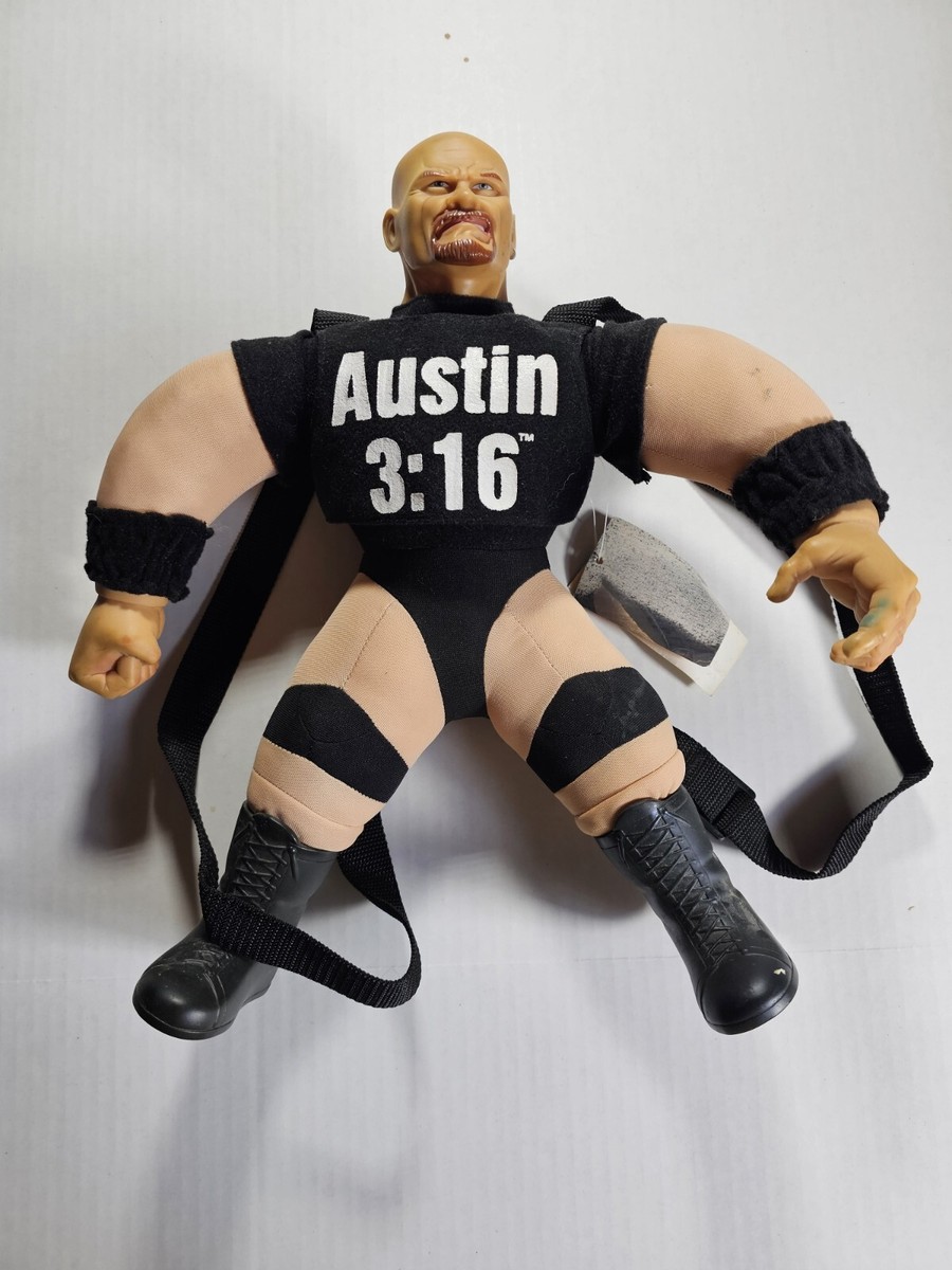 Vintage 1999 WWF/WWE Stone Cold Steve Austin 3:16 Backpack Doll