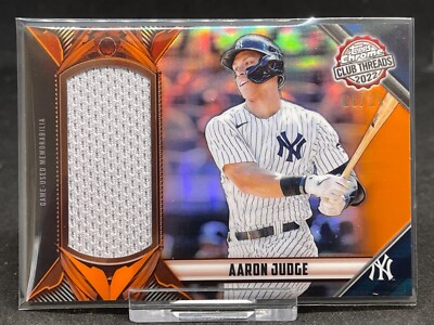 2022 Topps Chrome Aaron Judge Club Threads Game Used Jersey Relic 