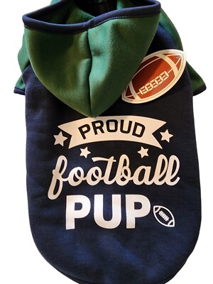 Posh Paws ''Proud Football Pup'' Puppy/Dog Hoodie Sweatshirt, Medium