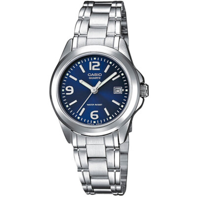 Casio LTP-1259PD-2AEF DAMENUHR STAHL BLAU DATUM 27mm UNTERPREIS