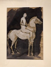 Disegno a  pastello acquerellato  su carta da pacchi   35x25 - NC177
