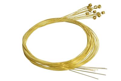 Folkcraft  Roller-Wound Brass Strings, Ball Ends, Pack Of Twelve, .034