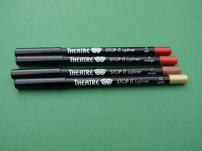 4x Theater Schminke Set Stop it Lipliner Kohl pencil rot taupe orange gold 