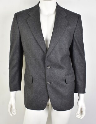 VITO RUFOLO Italian Virgin Wool & Cashmere Sant. Tropez Gray Flannel Blazer 40R
