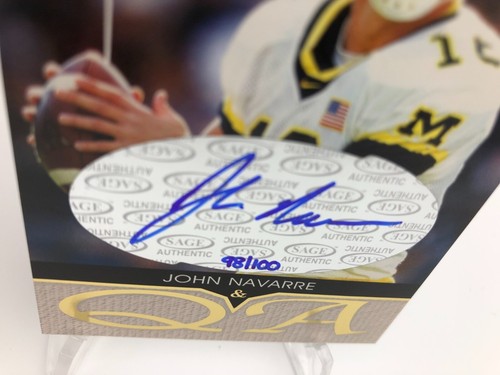 JOHN NAVARRE ROOKIE AUTO Card 2004 Sage HIT #QA16 RARE/100 MICHIGAN CARDINALS - Picture 2 of 7