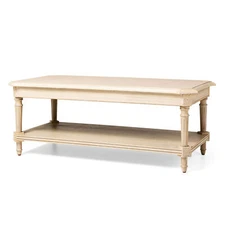 Maven Lane Pullman Rectangular Wooden Coffee Table, Antiqued White (Used)