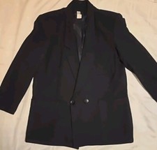 Vintage Chad Stevens Ladies Blazer Jacket Size 11/12 Black