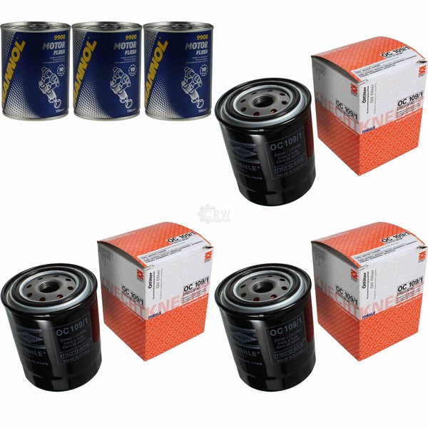 3X Original Mahle / Knecht ÖLfilter OC 109/1 + 3X SCT Motor Flush MotorspüLung-image