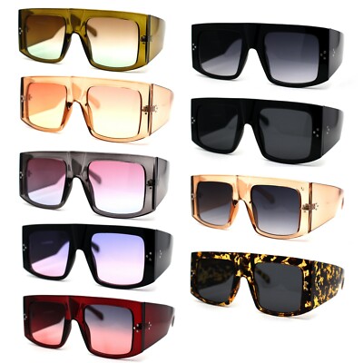 Retro Flat Top Unique Thick Temple Mobster Sunglasses