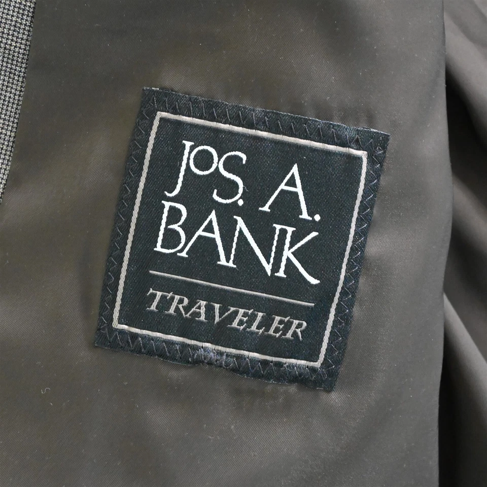 Jos A Bank 46L X-Long 40x30 Brown Traveler 100% Wool Mens Jacket Pants Suit - Image 4 of 4