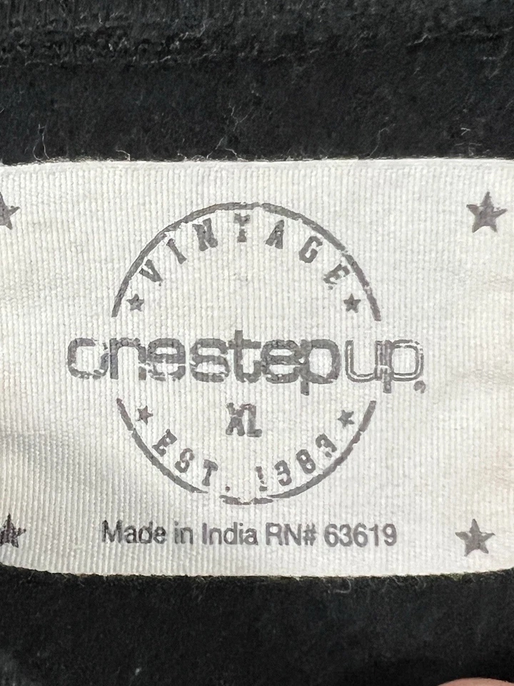 Vintage One Step Up Black Pullover Cropped Sweatshirt w/ Pocket Size XL - Image 4 of 4