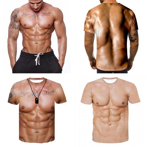 Hombres Camiseta Impresión Tatuaje Muscular 3D Verano Manga Corta Impresión Digital Camisetas‹ - Imagen 5 de 16