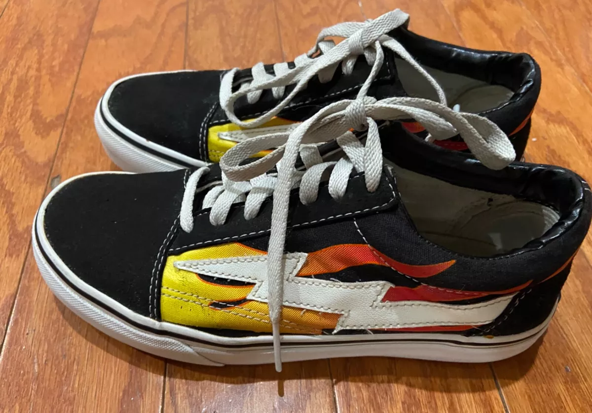 x Storm Black Flame Shoes Sneakers Red/Yellow/Black Men Size 5 Women 6.5 | eBay