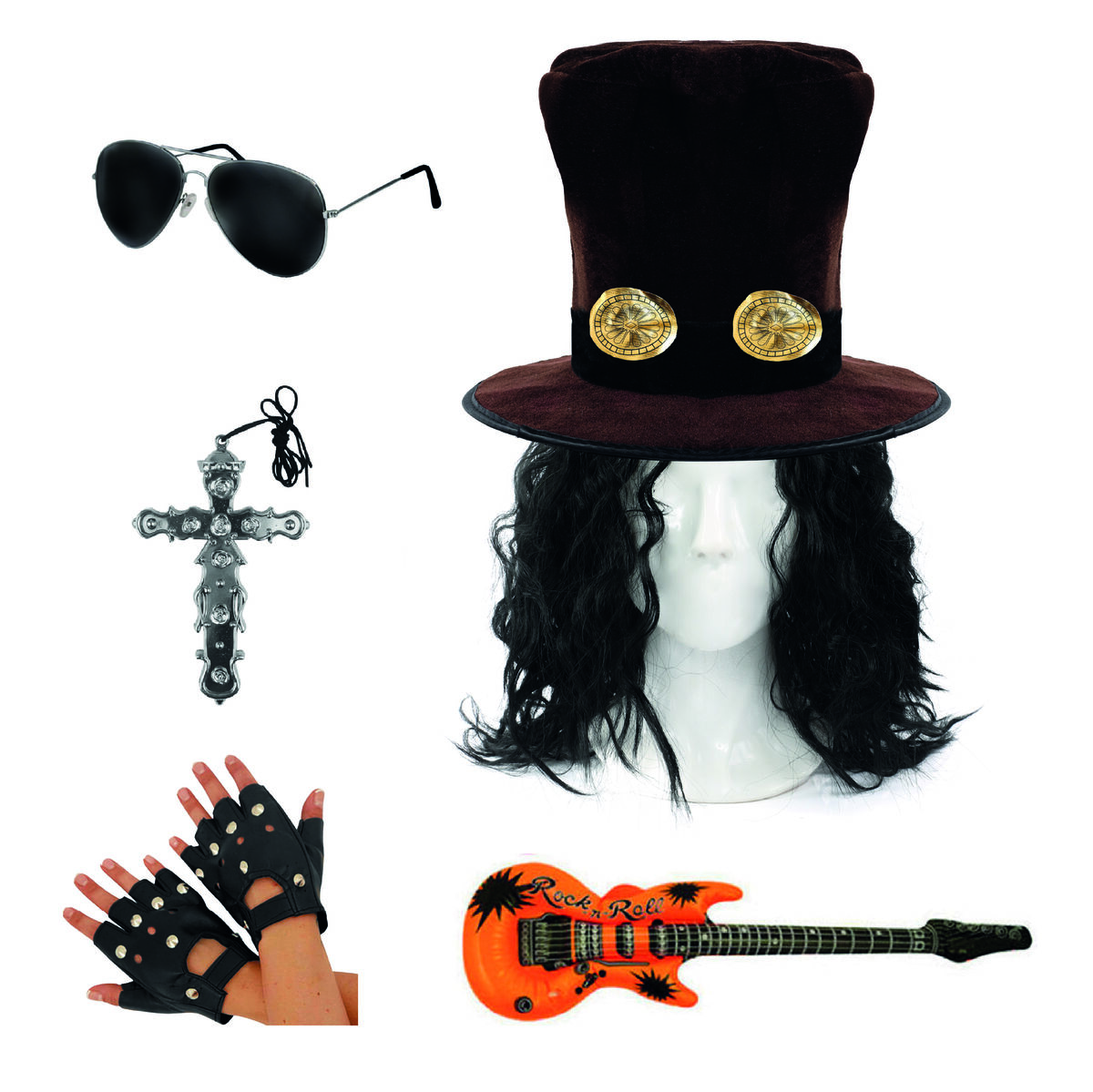 70s Glam Rock Kit Slash Hat Guns and Roses 70s Glam Rock Kit Slash Hat Guns and Roses