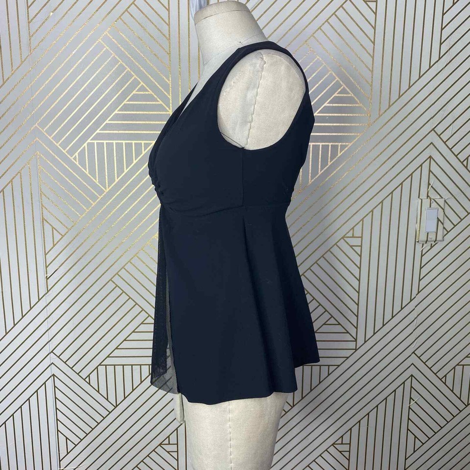 NWT AMORESSA Mombasa Jomo Swing Tankini Swim Top Mesh in Black Size US