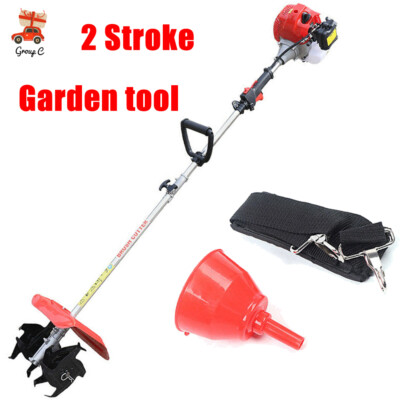 Mini 51.7CC 2 Stroke Tiller Cultivator Gas Powered Rototiller Garden Farm Tiller