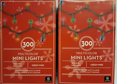 2 Boxes 300ct Multicolor Mini String Lights Christmas Holiday 59ft by Rite Aid