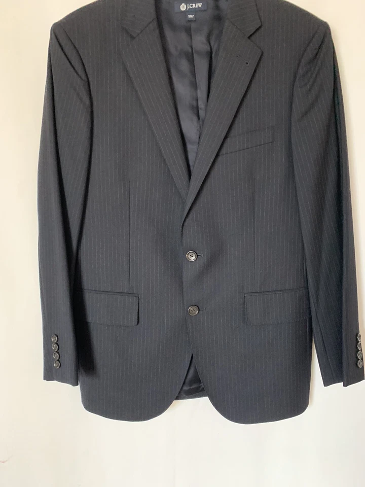 J. Crew Aldridge Jacket Loro Piana Super 120 Black chalk pinstripe 38s Jacket - Image 4 of 4