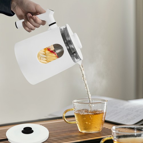 6 Functions Temperature Control Electric Tea Kettle With Tea Steamer Mesh White - Picture 4 of 16