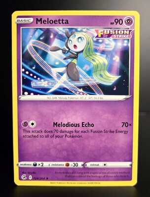 meloetta pokemon card value Pokémon TCG - Meloetta - 124/264 - Rare - SWSH Fusion Strike 2021 - NM/MINT