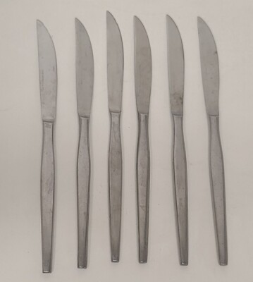 Epic Custom Stainless Japan Knives Set of 6 Service Serrated Silver Flatwear Lot