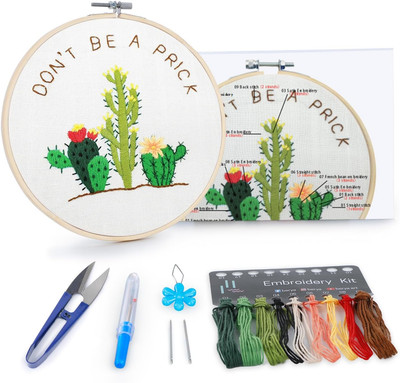 Embroidery Kit Including Embroidery Hoop,Color Threads and Embroidery Scissors f