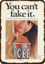 1968 ICEE Frozen Cola Drink Vintage-Look-Edge DECORATIVE REPLICA METAL SIGN