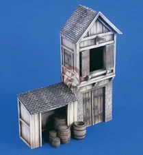 Verlinden 1/35 Old German 2-Story City Winery and Barn Front Section WWII 2199