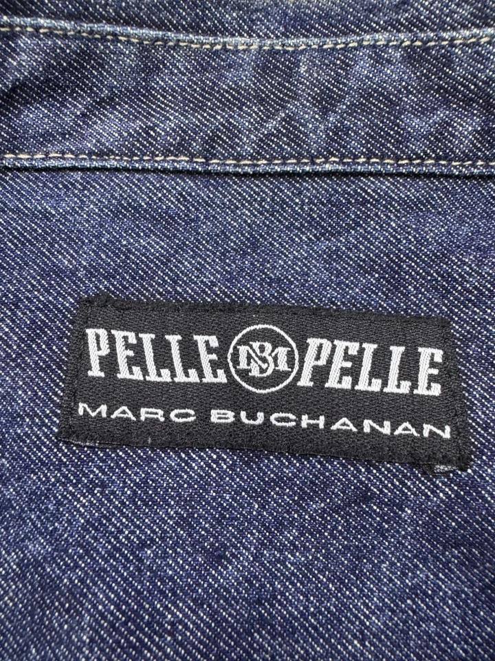 Jaqueta jeans masculina vintage Pelle Pelle 3XL Marc Buchanan anos 90 hip hop Y2K casaco caminhoneiro - Imagem 3 de 4