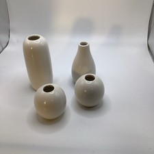 Set Of 4 Mini Earthenware Bud Vases 2- 4 1/2 Inches