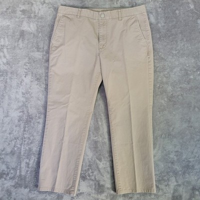 Bonobos Men s Khaki Chino Pants Flat Front Straight Leg Beige Casual 35x30