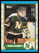 Jon Casey Signed 1989-90 Topps Rookie Card #48 Minnesota North Stars. rookie card picture
