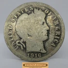 1916 Barber Silver Dime, 90% Silver - #C51292NQ